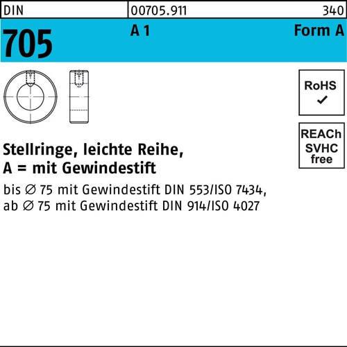 Stellring DIN 705 m.Gewindestift A 80 x110 x 22 A 1 leichte Reihe 5 Stück