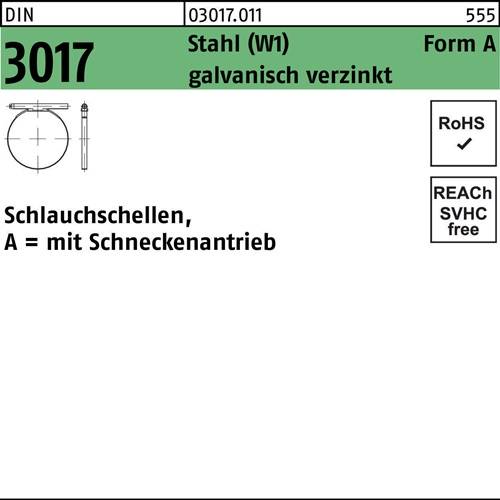 Schlauchschelle DIN 3017 W1 Form A 100-120/12 C7 galv.verz. f.Innen-D. 25St.