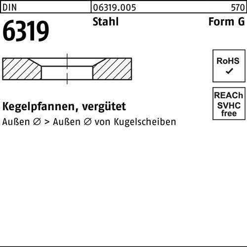 Kegelpfanne DIN 6319 Form G G 35 x68 x12 Stahl vergütet 10 Stück