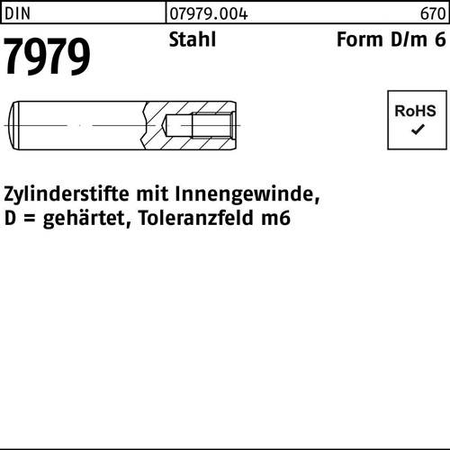 Zylinderstift DIN 7979 m.IG D 20x90 Stahl gehärtet Toleranz m6 25St.