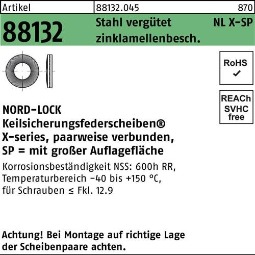 Unterlegscheibe R 88132 NLX 20 SP Sta vergütet zinklamellenb. 50St. NORD-LOCK