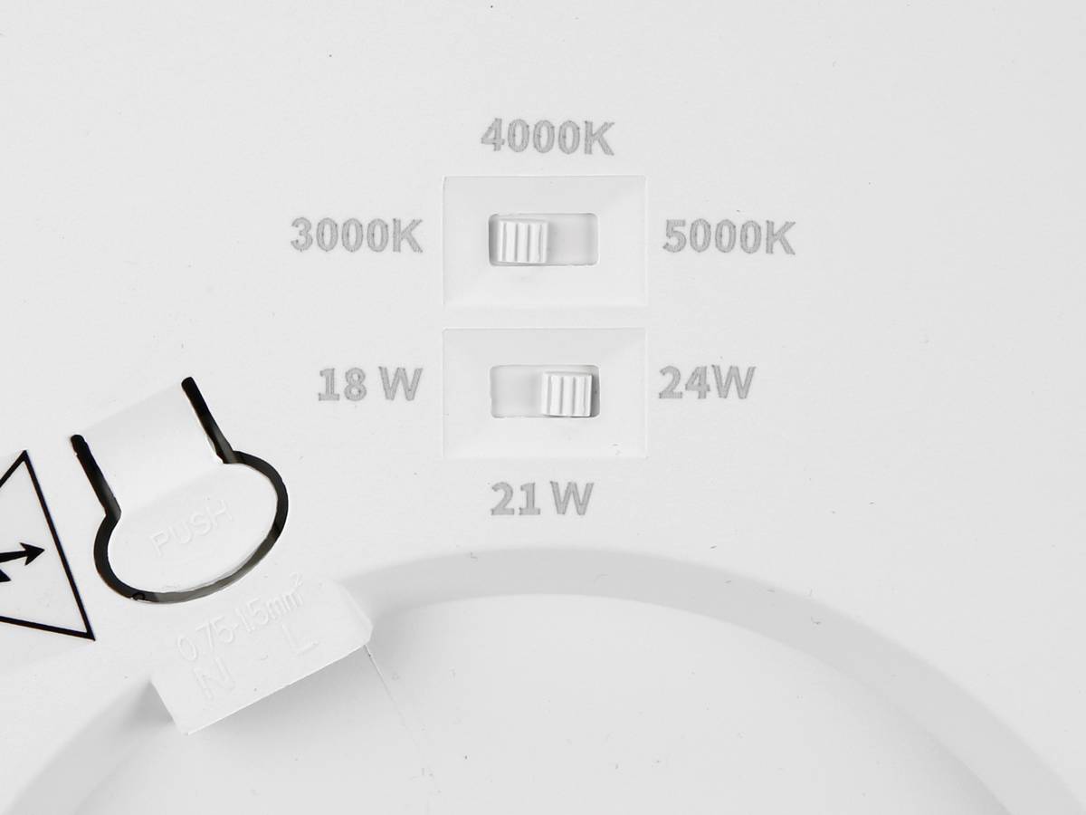 LED Aufbau/Einbau Panel Downlight rund Ø30cm weiß 18/21/24W 3CCT 3000/4000/5000K 2110lm CRI>80 IP20 Ø300xH17mm