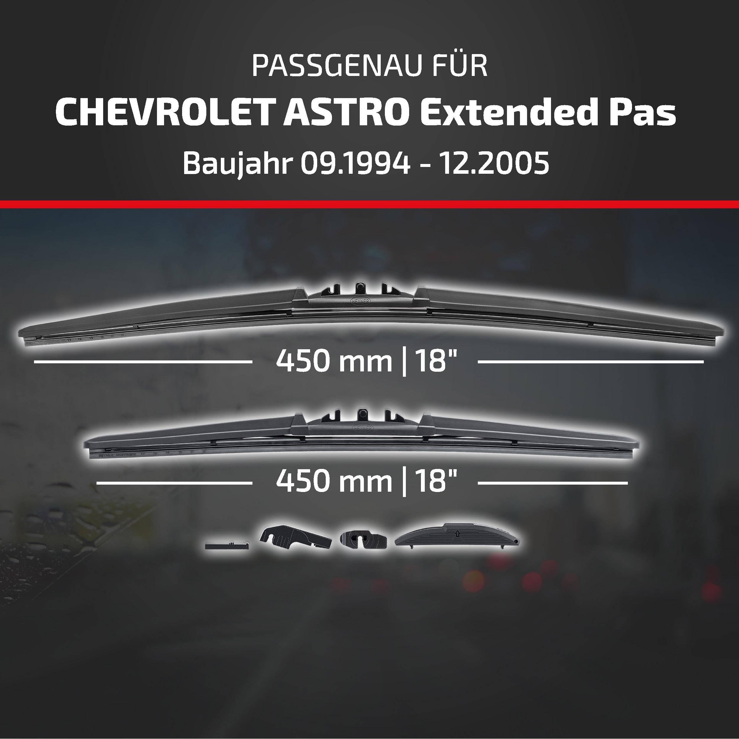 HEYNER® Scheibenwischer für CHEVROLET ASTRO Extended Passenger Van (09.1994 - 12.2005) HYBRID Flachbalkenwischer