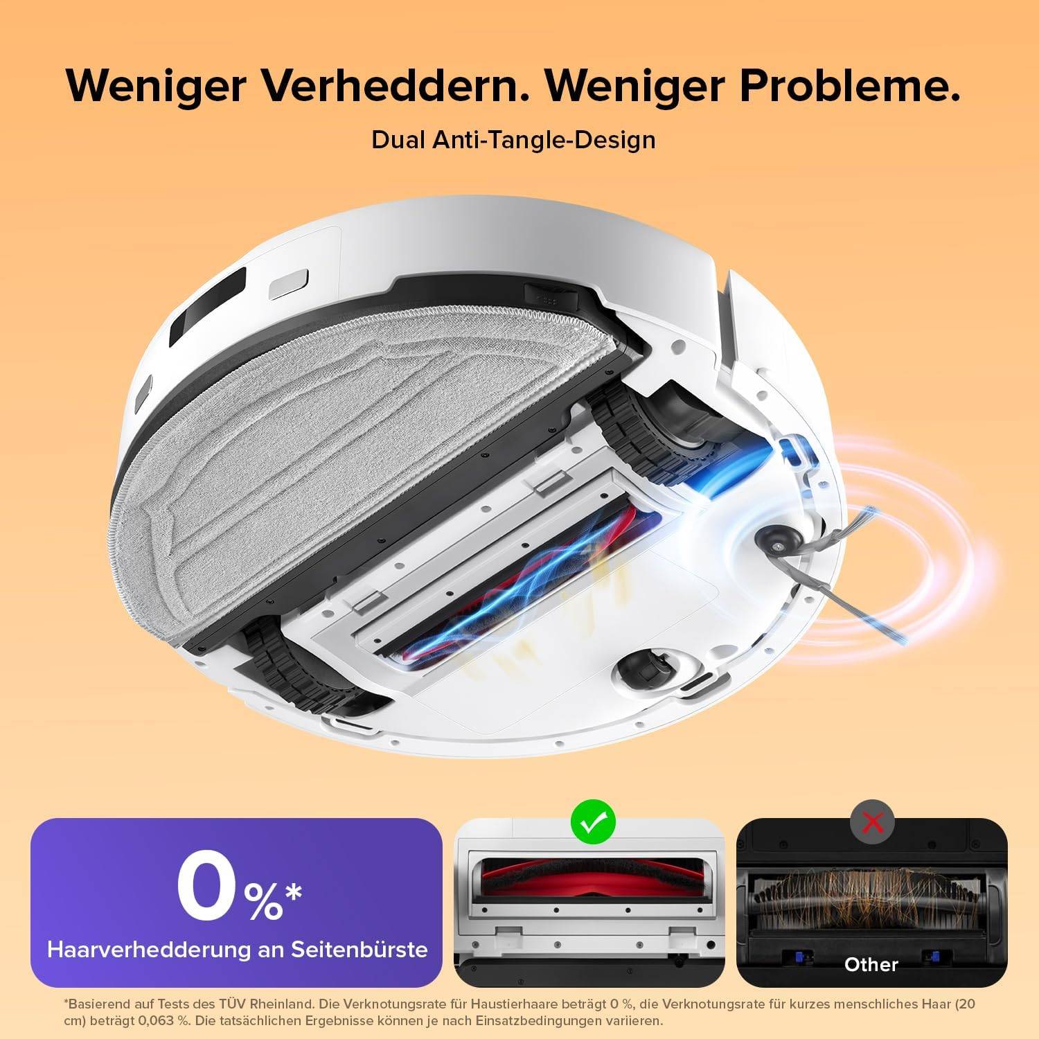 roborock Q10 S5 Saugroboter mit Wischfunktion, 10.000 Pa HyperForce Saugkraft, Dual Anti-Tangle System, Auto Lifting Mopping, Ideal für Tierhaare