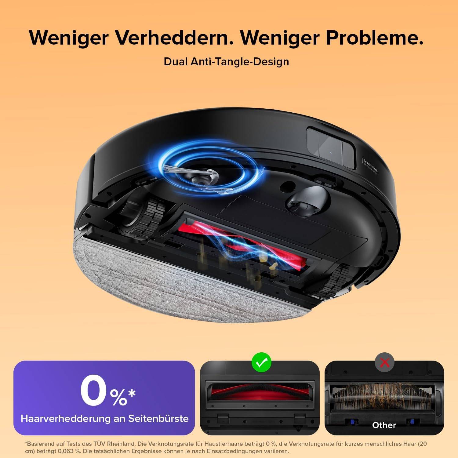 roborock Q10 S5 Saugroboter mit Wischfunktion, 10.000 Pa HyperForce Saugkraft, Dual Anti-Tangle System, Auto Lifting Mopping, Ideal für Tierhaare