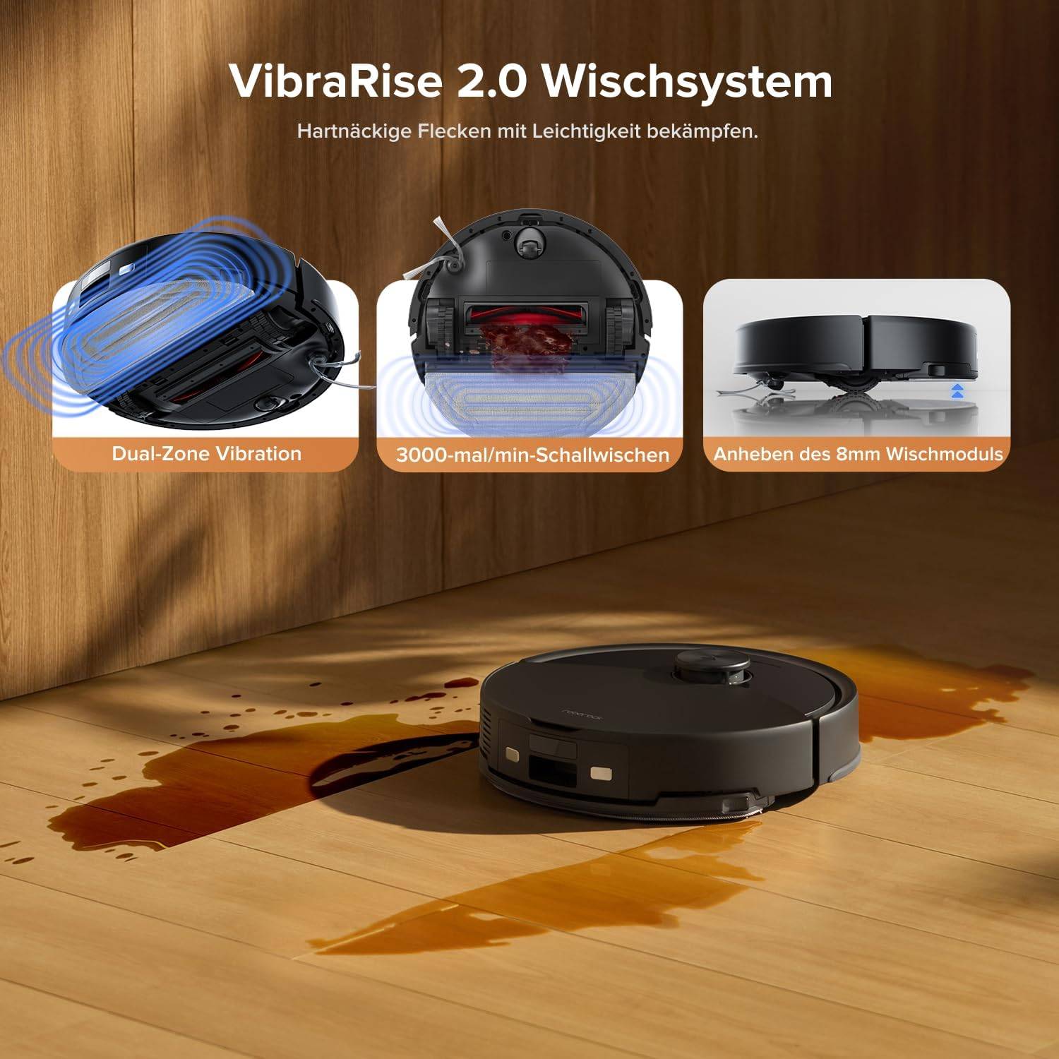 roborock Q10 S5+ Saugroboter mit Wischfunktion, 10.000 Pa HyperForce Saugkraft, Dual Anti-Tangle System, Auto Lifting Mopping, Ideal für Tierhaare