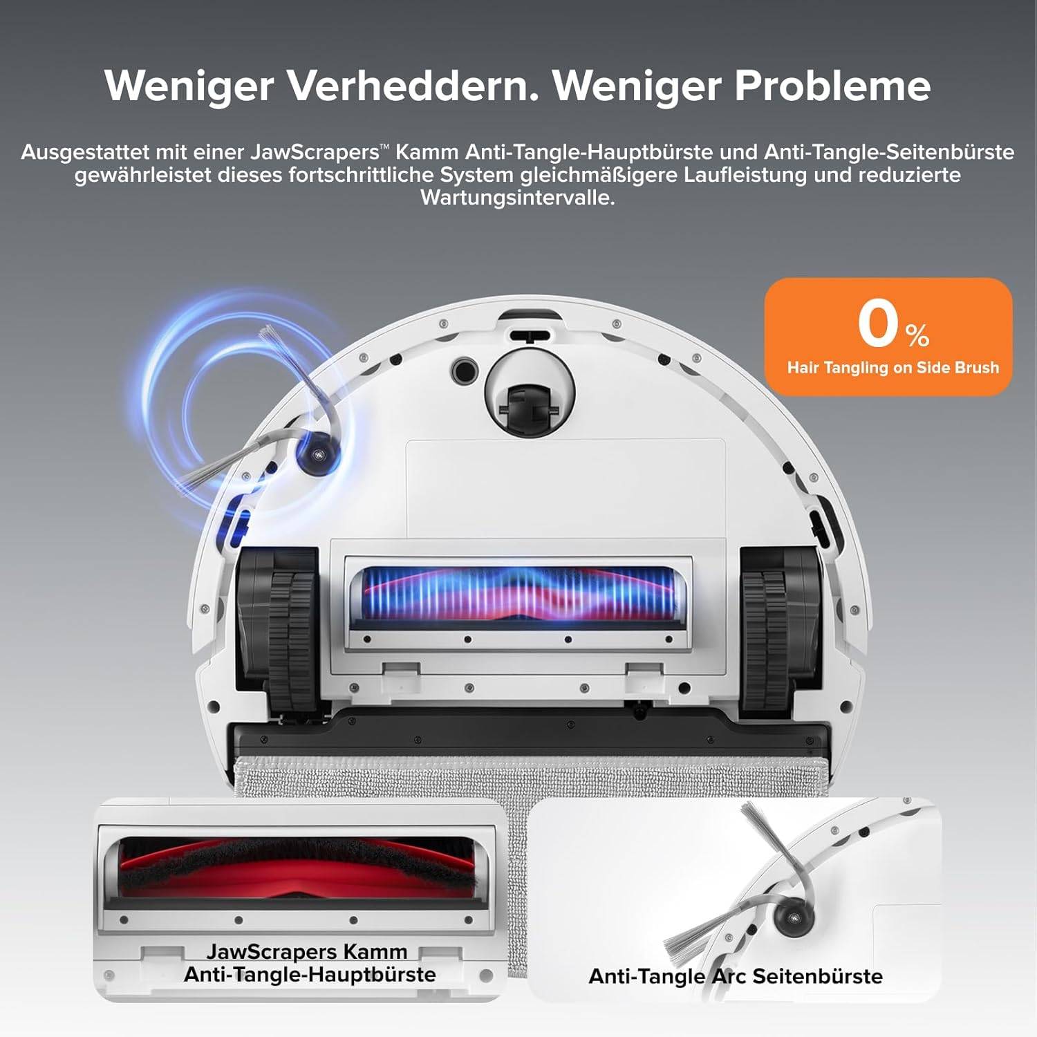 roborock Q10 X5 Saugroboter mit Wischfunktion, 10.000 Pa Saugkraft, Dual Anti-Tangle System, JawScrapers Bürste, intelligente Hindernisvermeidung