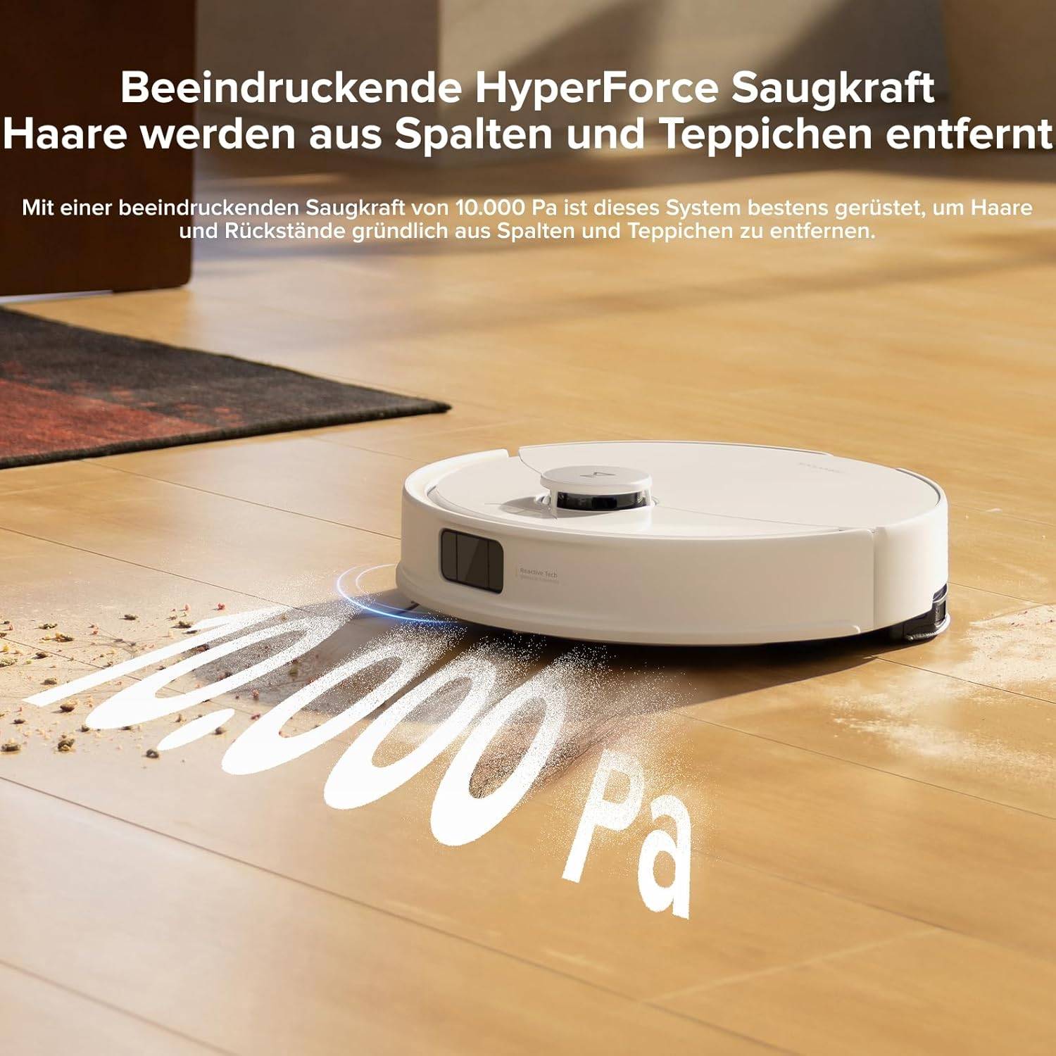 roborock Q10 X5 Saugroboter mit Wischfunktion, 10.000 Pa Saugkraft, Dual Anti-Tangle System, JawScrapers Bürste, intelligente Hindernisvermeidung