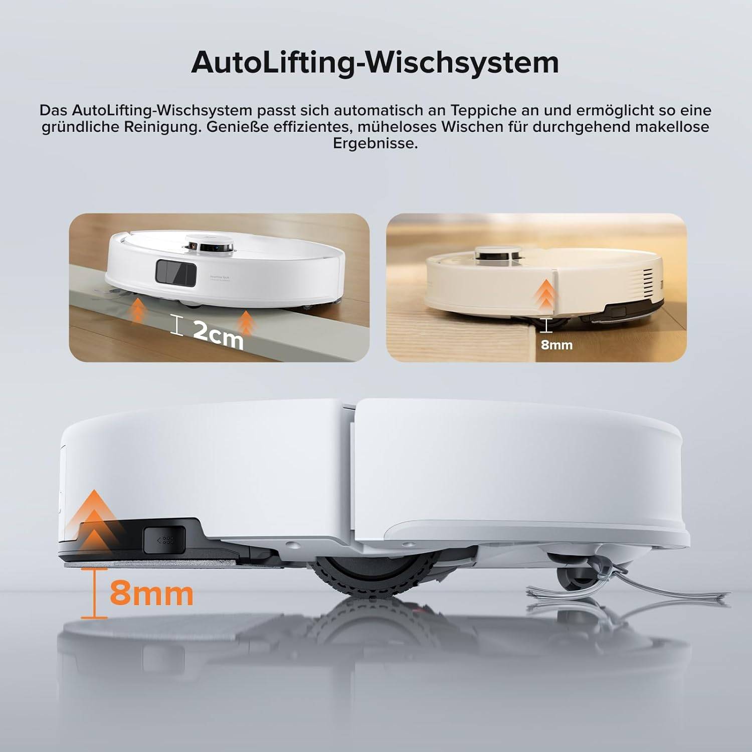 roborock Q10 X5 Saugroboter mit Wischfunktion, 10.000 Pa Saugkraft, Dual Anti-Tangle System, JawScrapers Bürste, intelligente Hindernisvermeidung