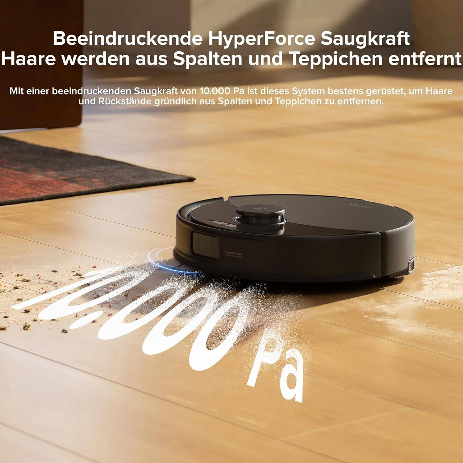 roborock Q10 X5 Saugroboter mit Wischfunktion, 10.000 Pa Saugkraft, Dual Anti-Tangle System, JawScrapers Bürste, intelligente Hindernisvermeidung