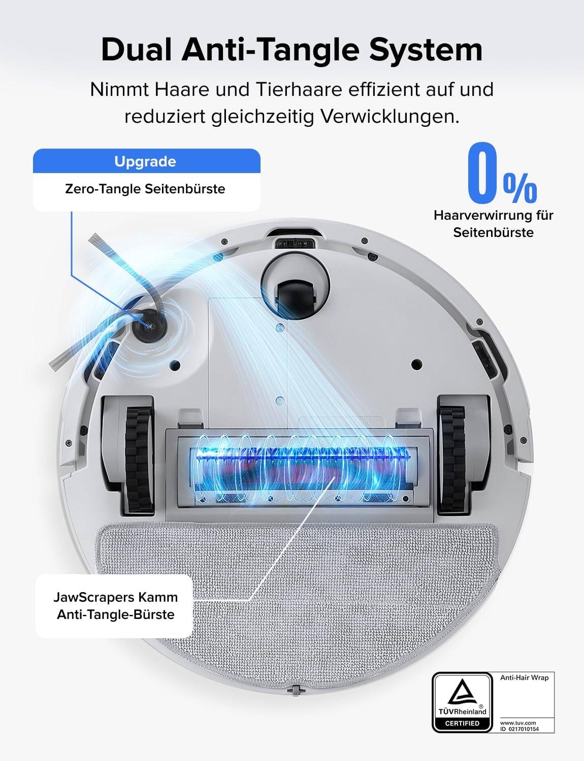 roborock Q7 L5 Saugroboter, Dual Anti-Tangle System, 8.000 Pa HyperForce Saugkraft, Präzise Navigation, Smart No-Go Zone, Einstiegsleistung, Perfekt