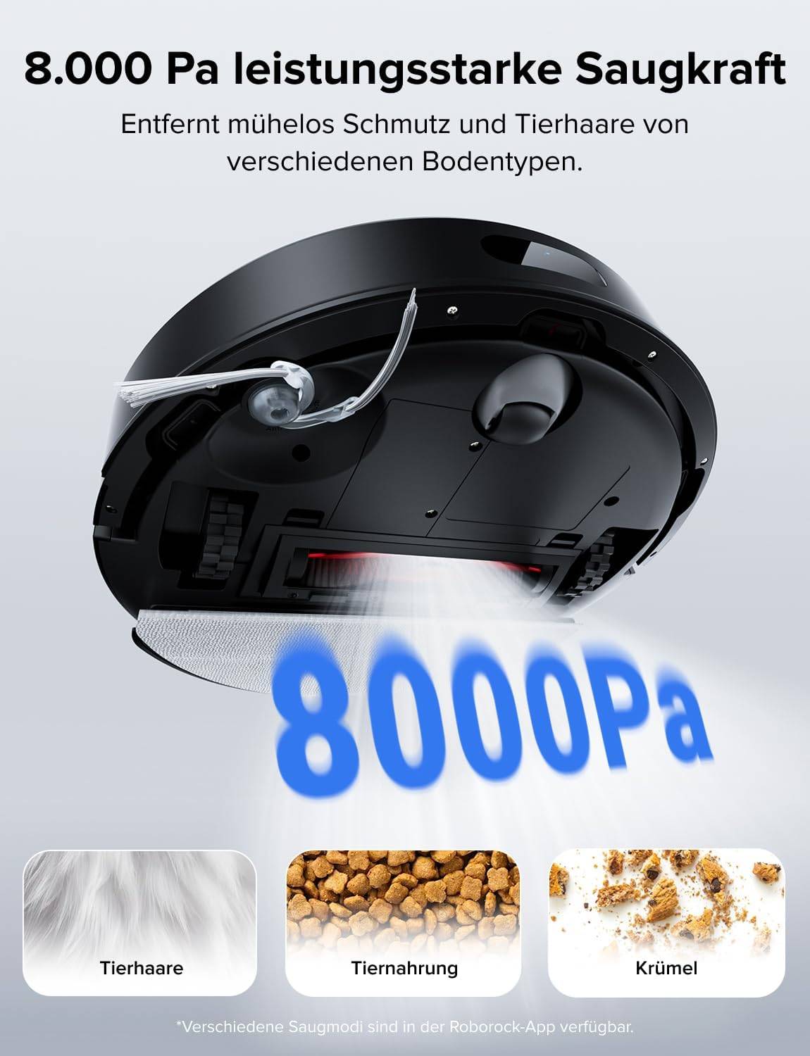 roborock Q7 L5 Saugroboter, Dual Anti-Tangle System, 8.000 Pa HyperForce Saugkraft, Präzise Navigation, Smart No-Go Zone, Einstiegsleistung, Perfekt
