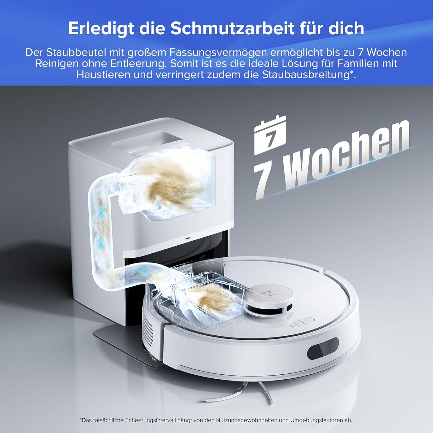 roborock Q7 L5+ Saugroboter mit Wischfunktion, Automatischer Staubentleerung, Dual Anti-Tangle System, 8.000 Pa Saugkraft