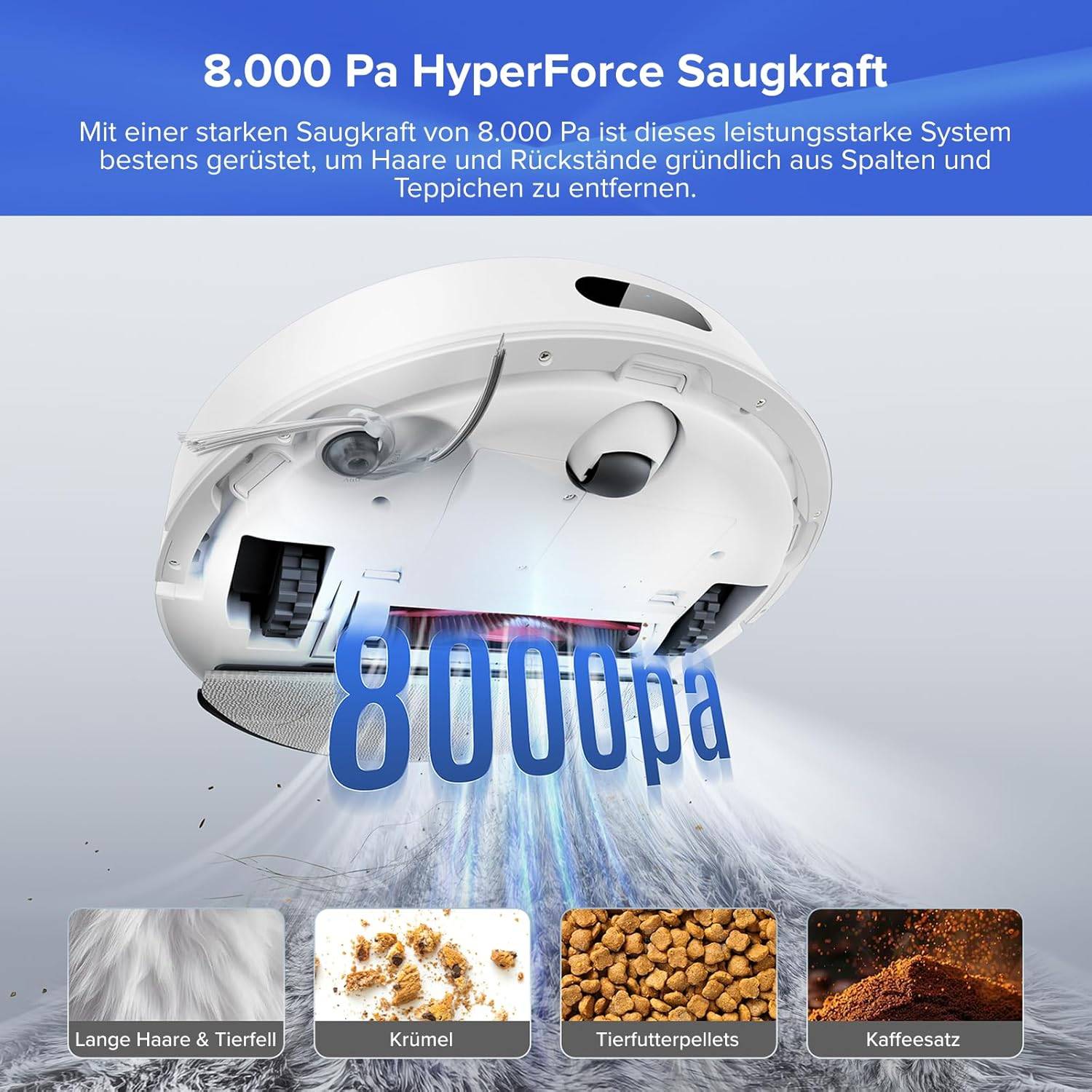 roborock Q7 L5+ Saugroboter mit Wischfunktion, Automatischer Staubentleerung, Dual Anti-Tangle System, 8.000 Pa Saugkraft