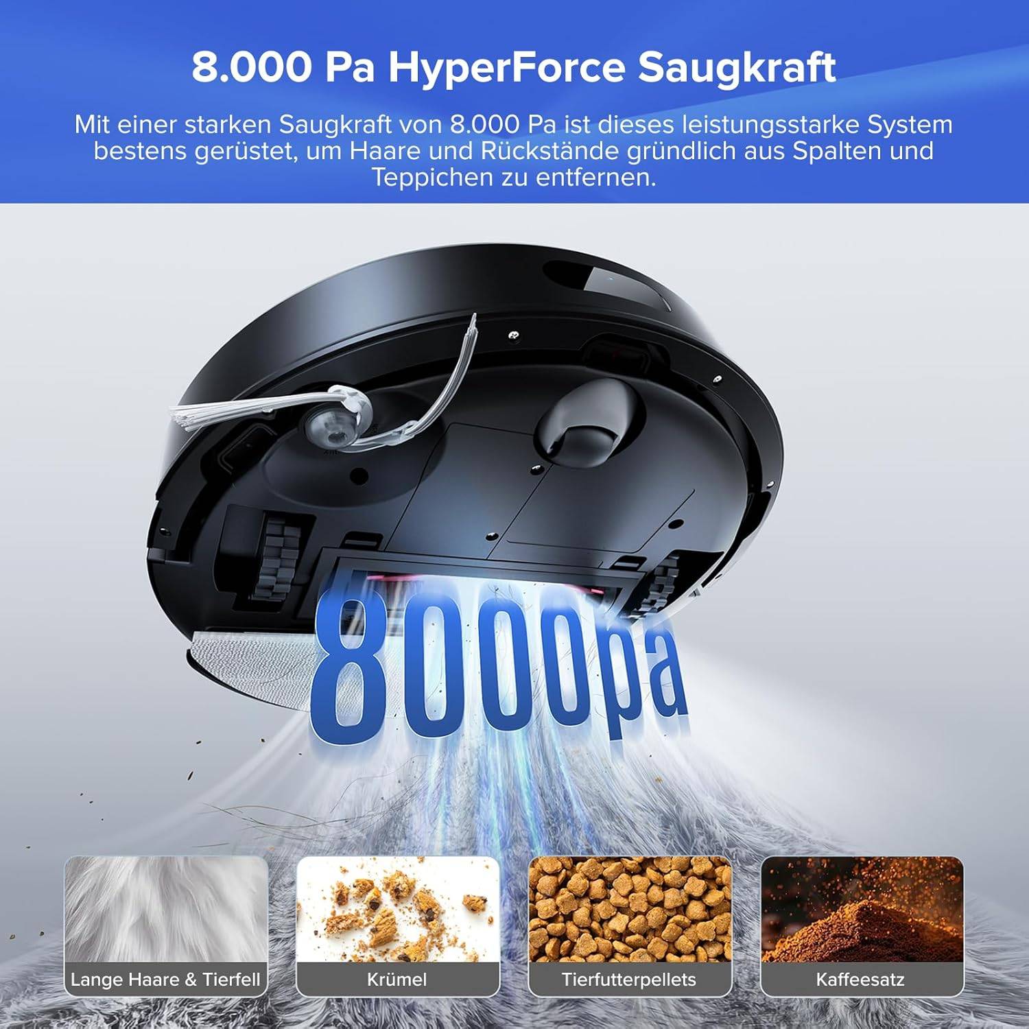 roborock Q7 L5+ Saugroboter mit Wischfunktion, Automatischer Staubentleerung, Dual Anti-Tangle System, 8.000 Pa Saugkraft
