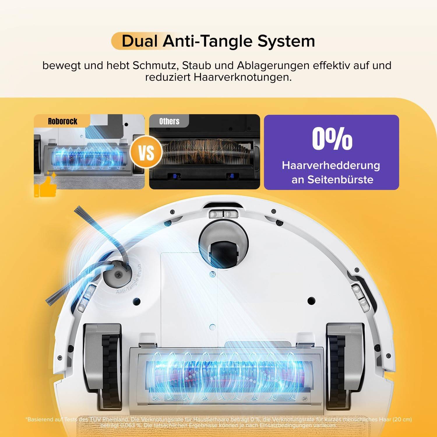 roborock Q7 M5 Saugroboter mit Wischfunktion, 10.000Pa Starker Saugkraft, Dual Anti-Tangle-System, 150Min Laufzeit, LiDAR Navigation, Staubsauger