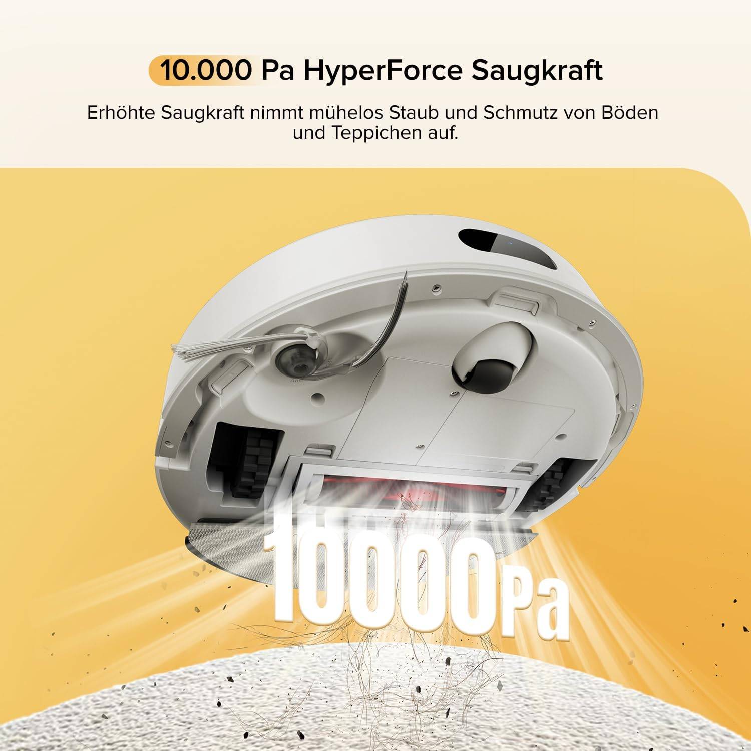 roborock Q7 M5 Saugroboter mit Wischfunktion, 10.000Pa Starker Saugkraft, Dual Anti-Tangle-System, 150Min Laufzeit, LiDAR Navigation, Staubsauger