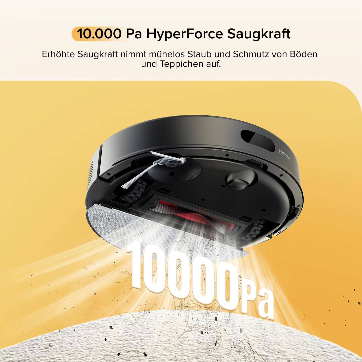 roborock Q7 M5 Saugroboter mit Wischfunktion, 10.000Pa Starker Saugkraft, Dual Anti-Tangle-System, 150Min Laufzeit, LiDAR Navigation, Staubsauger