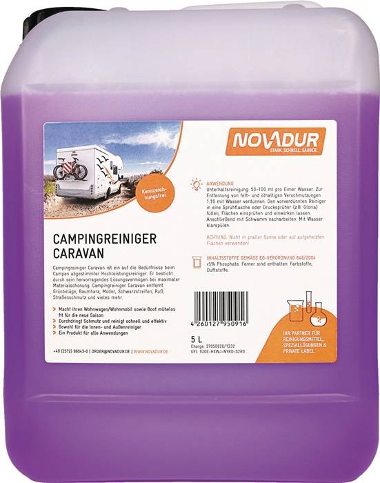 NOVADUR Campingreiniger Caravan 5l Kanister NOVADUR Spezialreiniger für Wohn
