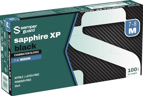 Einw.-Handsch.Semperguard® Sapphire XP black Gr.M schwarz Nitril 100 St./Box