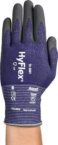Schnittschutzhandschuhe HyFlex® 11-561 Gr.7 grau/blau EN 388 PSA II 12 PA