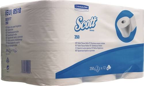 Toilettenpapier Scott 8518 3-lagig,Kleinrollen 36 RL à 350 Bl.=12600 Bl. SCOTT