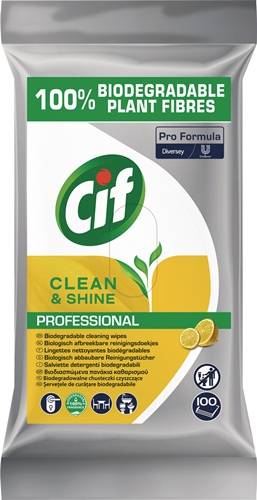 Reinigungstuch Clean & Shine PROFESSIONAL Einwegprodukt 4 Pk.á 100 Tü.weiß CIF