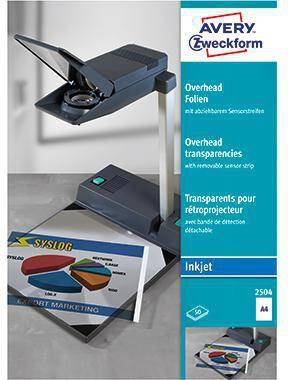 Avery Zweckform Inkjetfolie 2504 Sensor kurz glasklar 50 St./Pack.