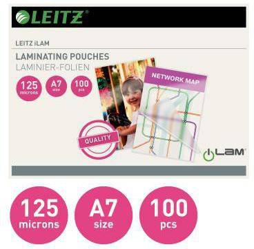 Leitz Laminierfolie 33805 DIN A7 125mic glänzend 100St.