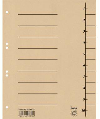 Bene Trennblatt 097300CH A4 Karton chamois 100 St./Pack.