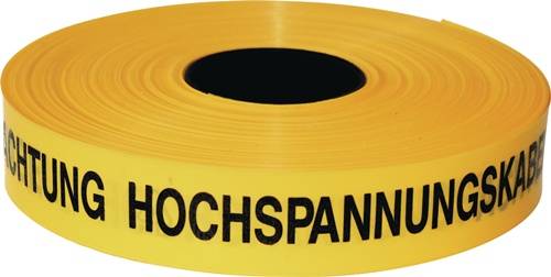 Trassenwarnband Achtung Hochspannungskabel B.40mm L.250m gelb KELMAPLAST