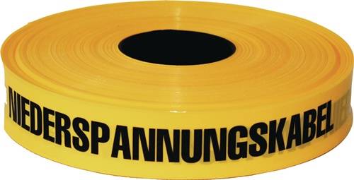 Trassenwarnband Achtung Niederspannungskabel B.40mm L.250m gelb KELMAPLAST