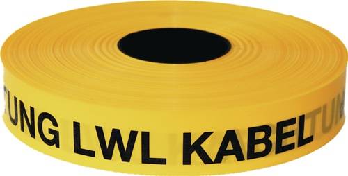 Trassenwarnband Achtung LWL Kab.B.40mm L.250m gelb KELMAPLAST