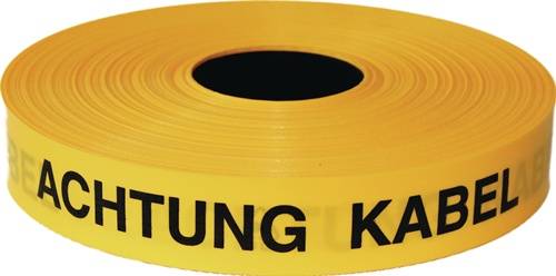 Trassenwarnband Achtung Glasfaserkabel B.40mm L.250m gelb KELMAPLAST