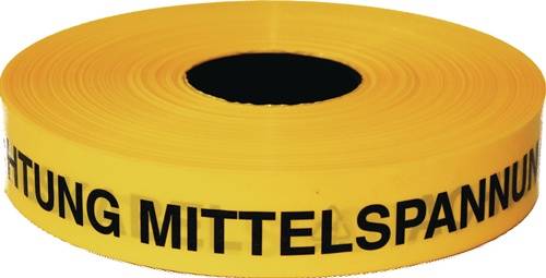 Trassenwarnband Achtung Mittelspannungskabel B.40mm L.250m gelb KELMAPLAST