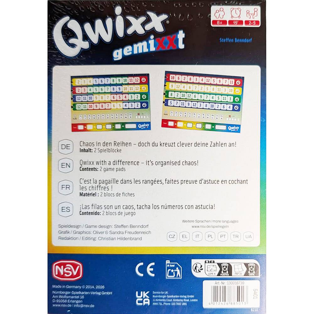 NSV Qwixx gemiXXt XL - 2 Zusatzblöcke