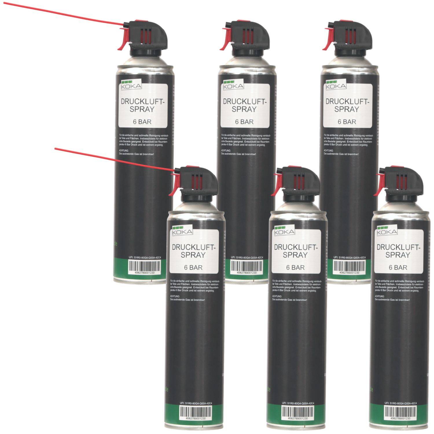 6x Druckluftspray 6 Bar