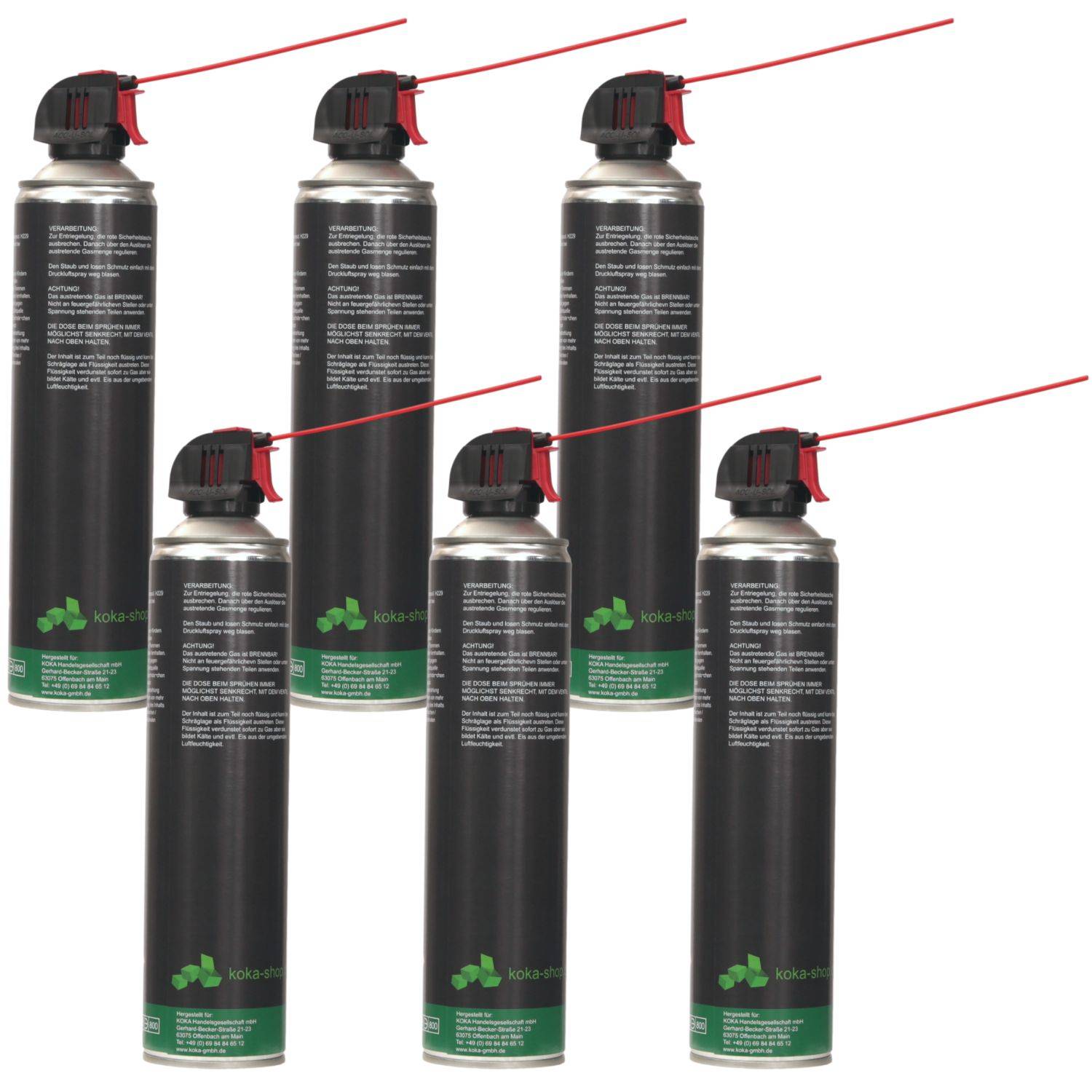 6x Druckluftspray 6 Bar