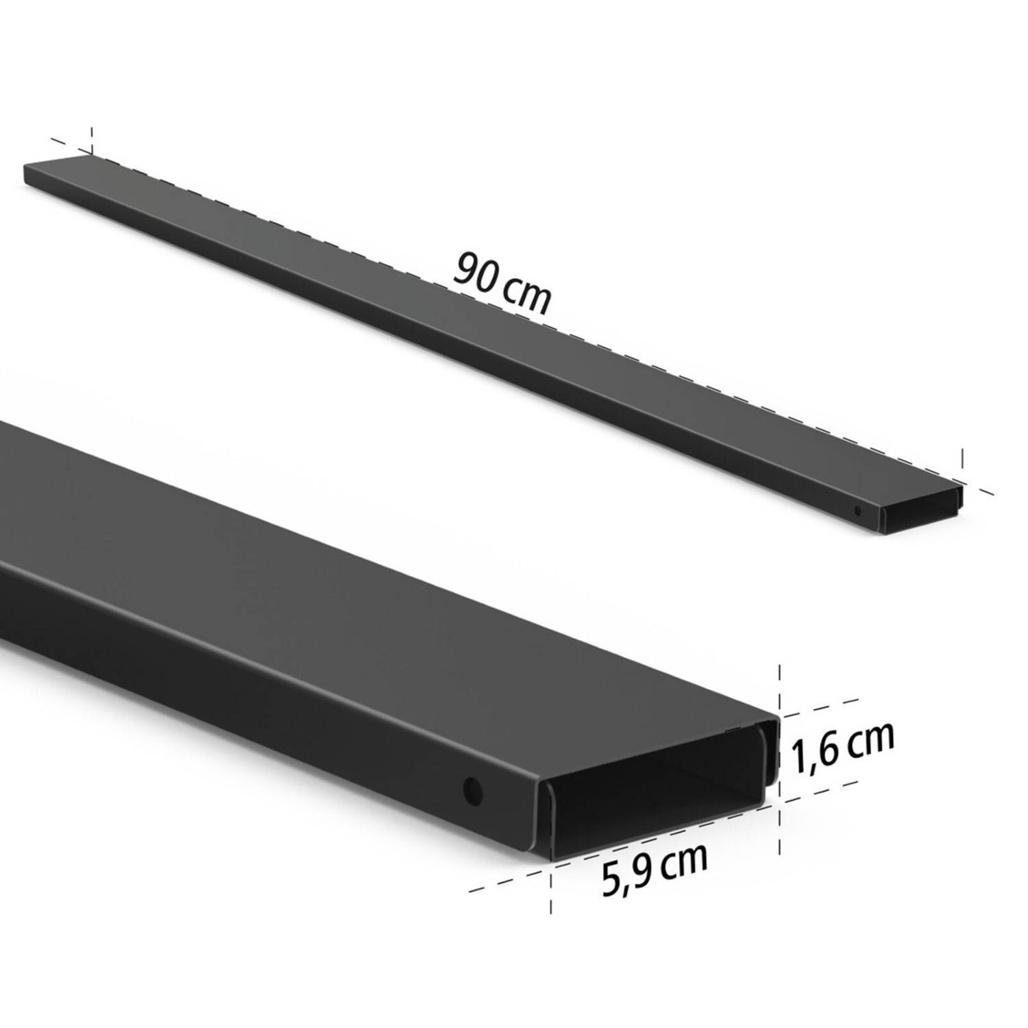 Magnetischer Kabelkanal 90cm Metall Schwarz