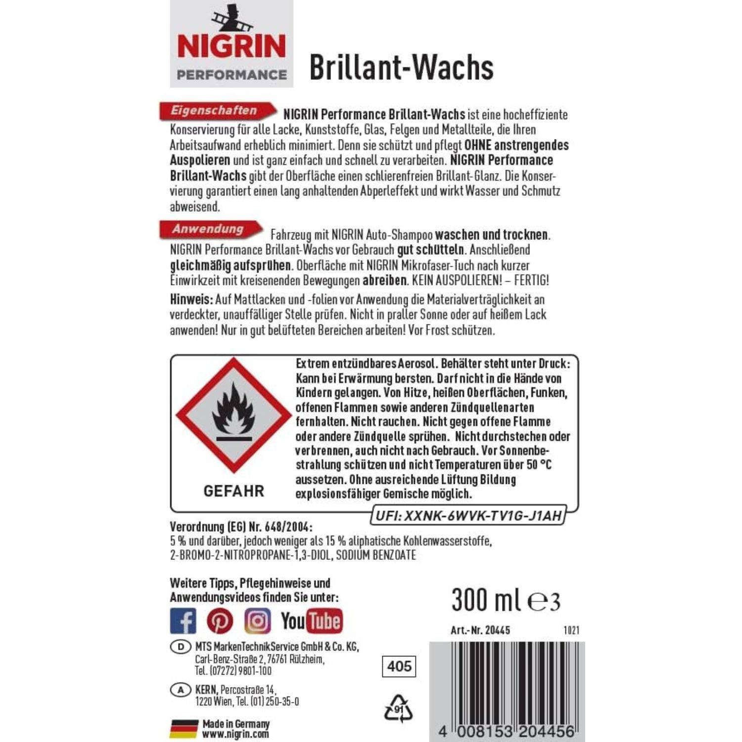 Performance Brillant-Wachs Detailer Spray 300ml