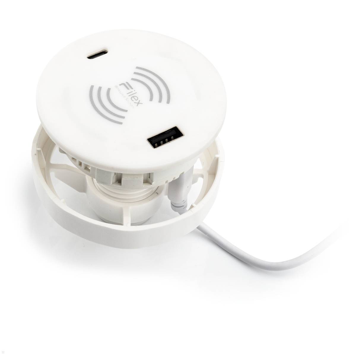 Fellowes Qi Power-Spot Wireless Charger mit USB-A und USB-C (100091326), weiß