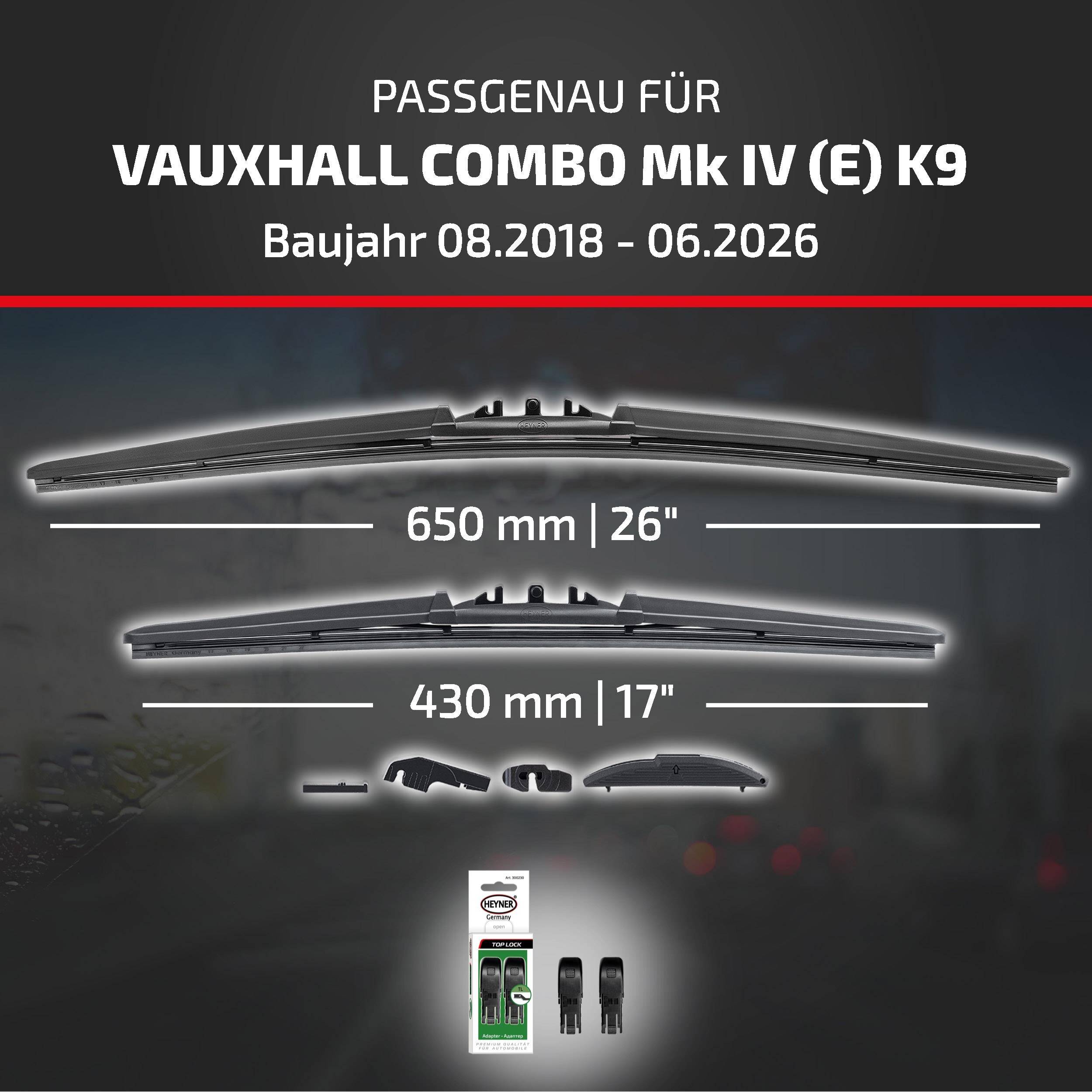 HEYNER® Scheibenwischer für VAUXHALL COMBO Mk IV (E)
