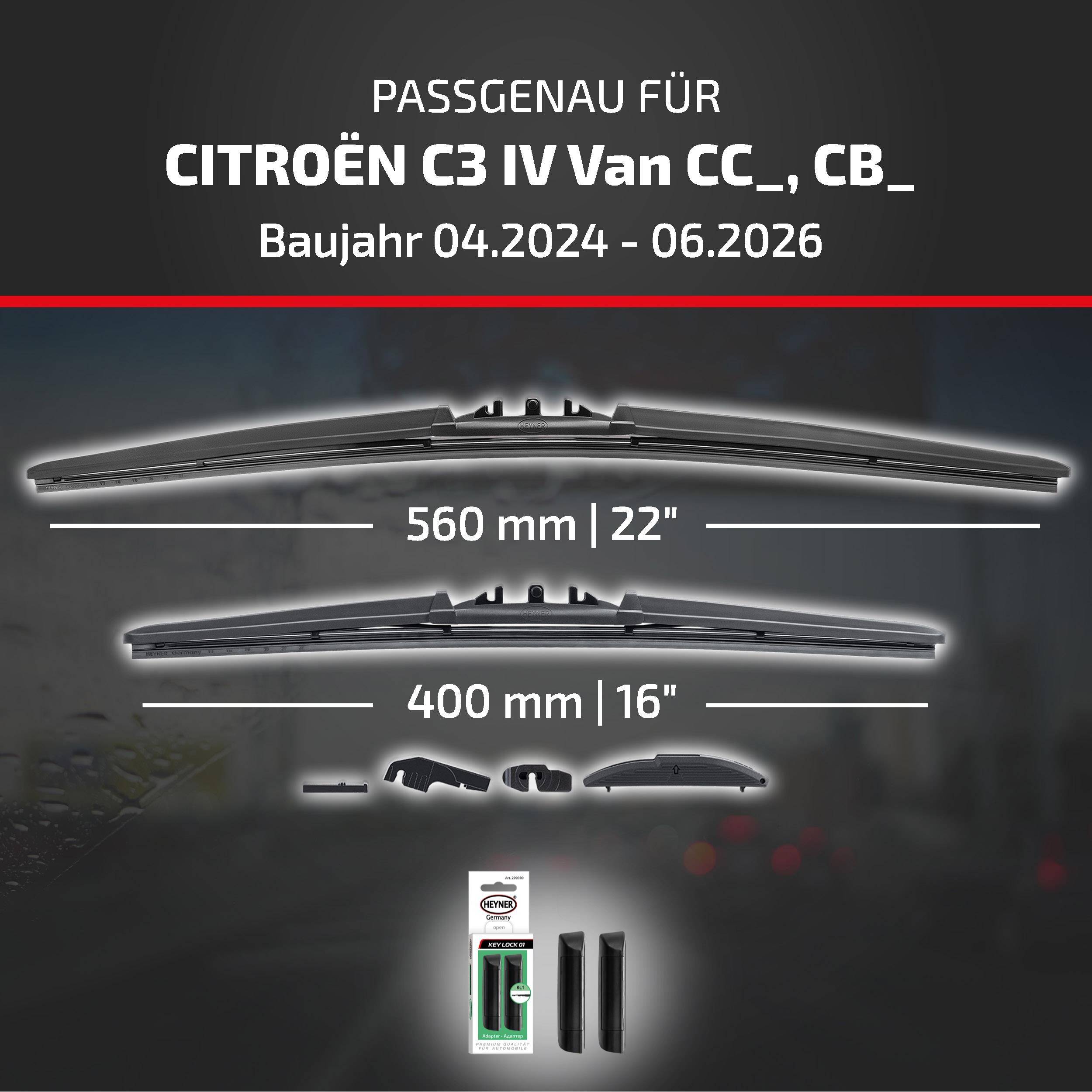 HEYNER® Scheibenwischer für CITROËN C3 IV Van
