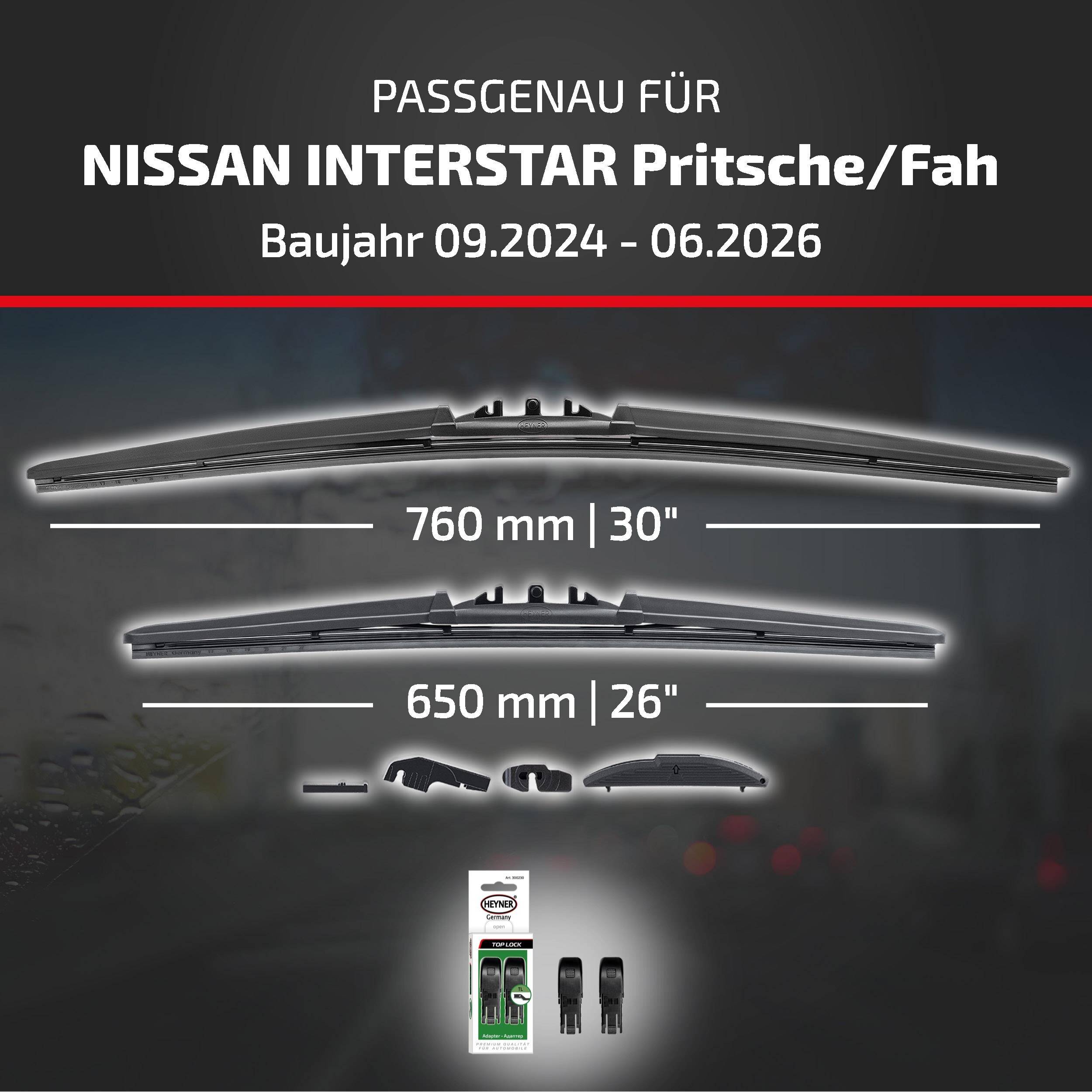 Grafik mit Scheibenwischern kompatibel mit dem Modell „Nissan Interstar Pritsche/Fah