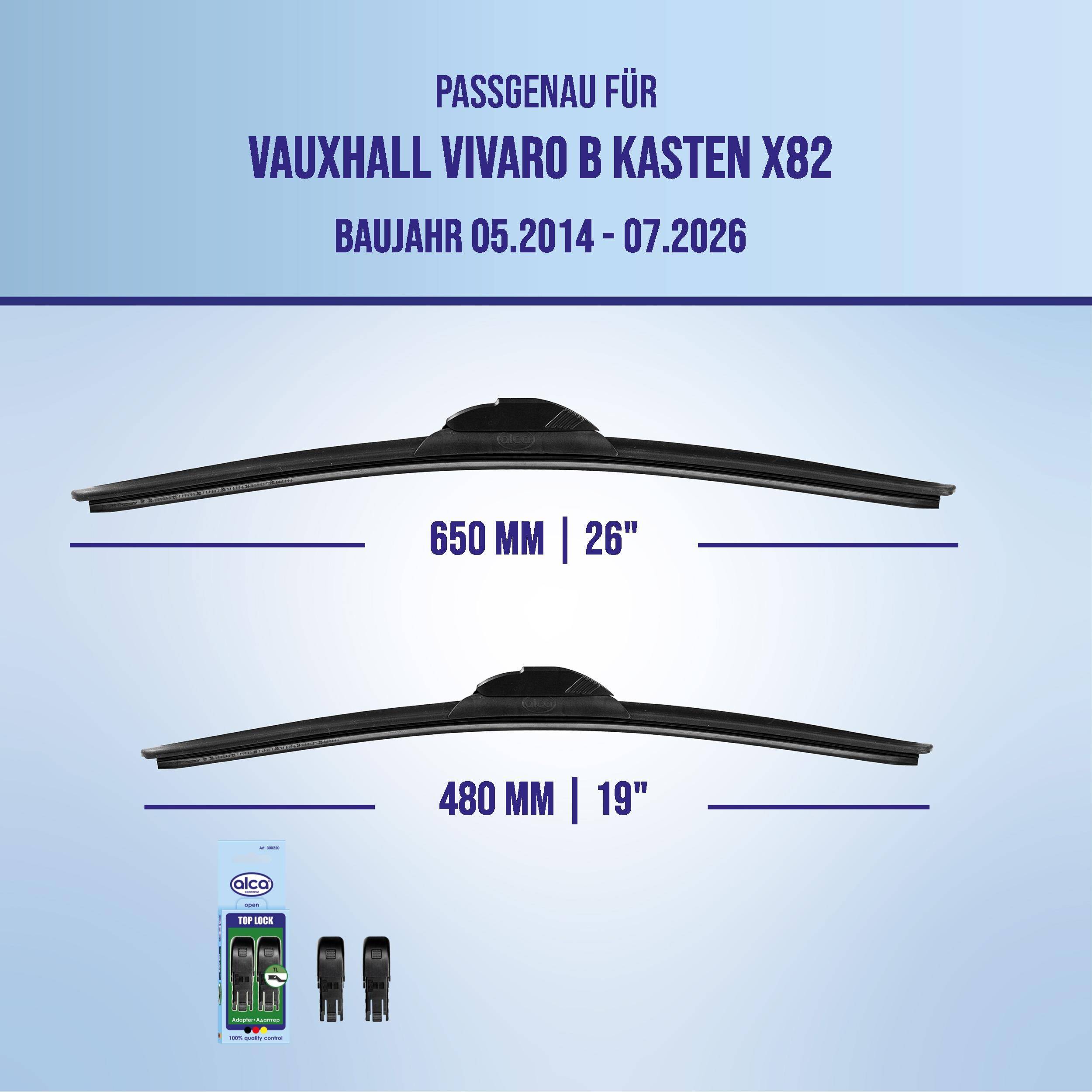 alca® Scheibenwischer für VAUXHALL VIVARO B Kasten