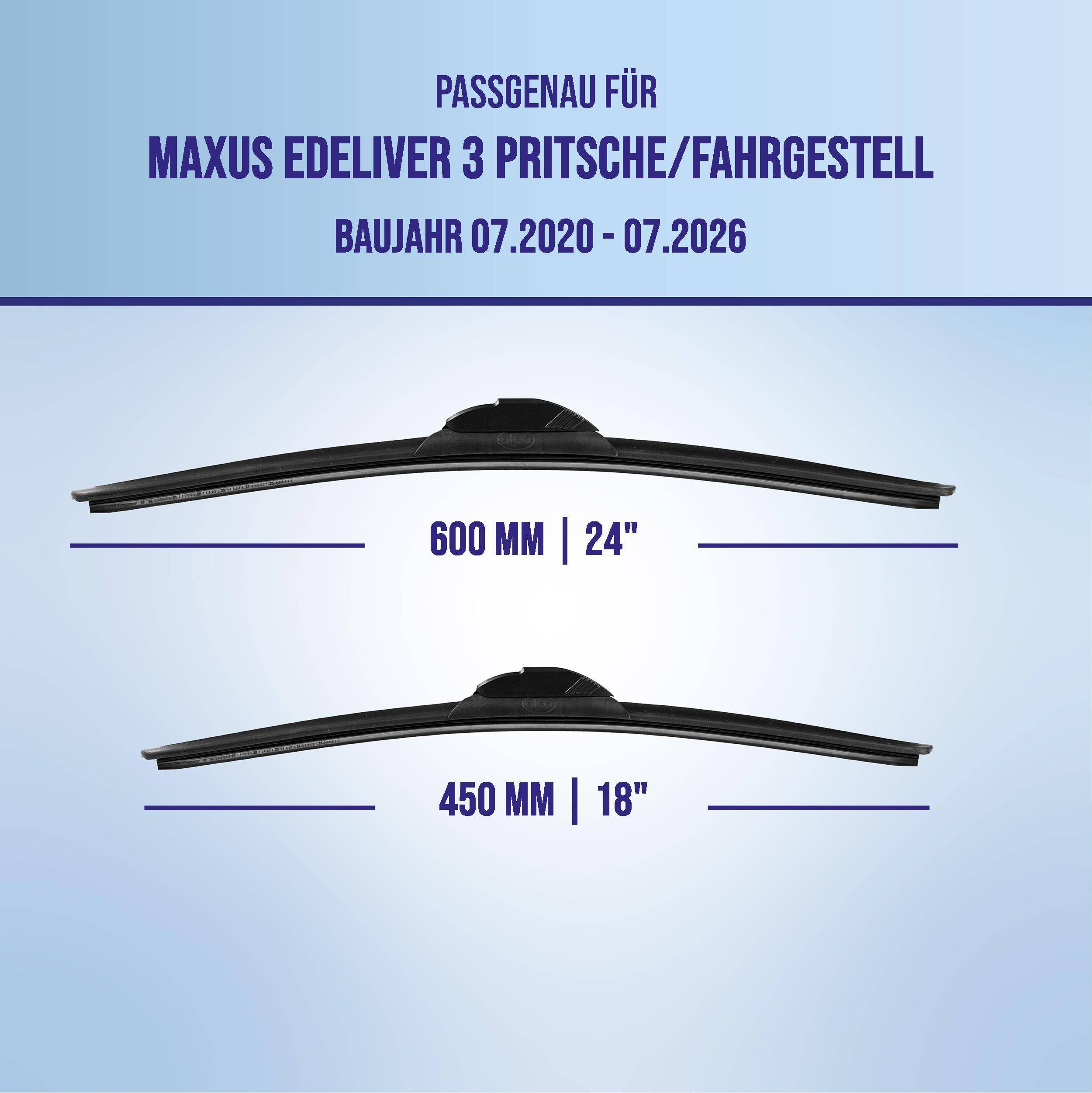 alca® Scheibenwischer für MAXUS eDELIVER 3 Pritsche/Fahrgestell