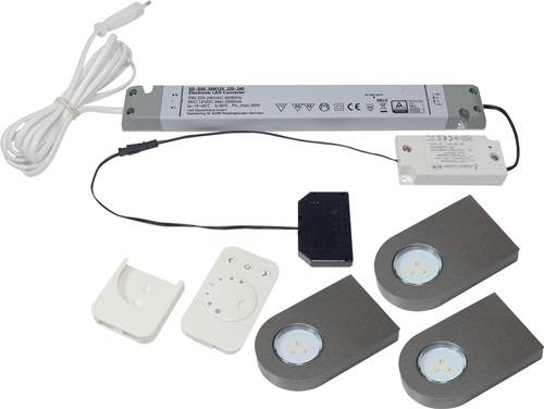 Anbauleuchten-Set Glaspoint emotion warmweiß 12V 0,8 W Rahmenfarbe VA L&S