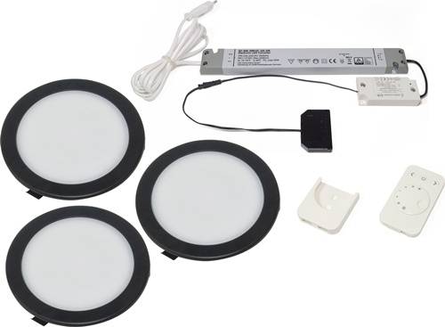 Einbauleuchtenset Moonlight emotion 12 V DC 3,6 W Rahmenfarbe schwarz L&S