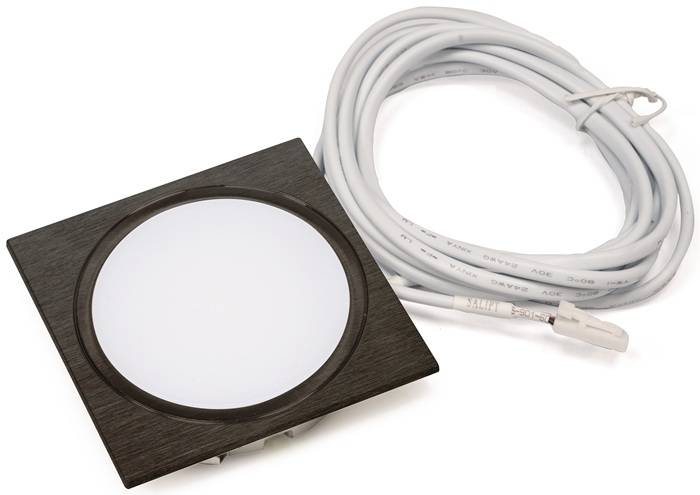 L&S 557800002 Einbauleuchte Chip HE 58 Emotion 24V DC 2,5 W Rahmenfarbe schwarz