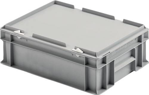 Ku.-Koffer UNISTA L400xB300xH132mm PP Scharnierdeckel inkl.Klemmfeder 11l grau